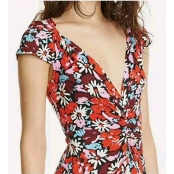 Free People Key To Your Heart Ribbed Knit Floral Mini Dress Size Small - Picture 2 of 13